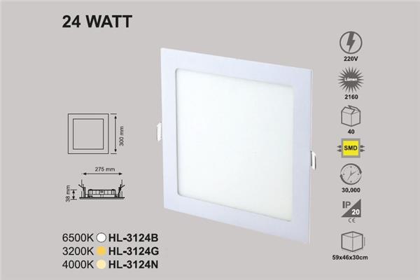 24 Watt Sıva Altı Kare Panel Beyaz